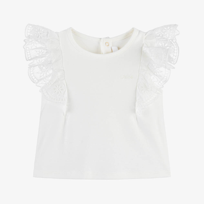 Chloé Baby Girls White Cotton Top