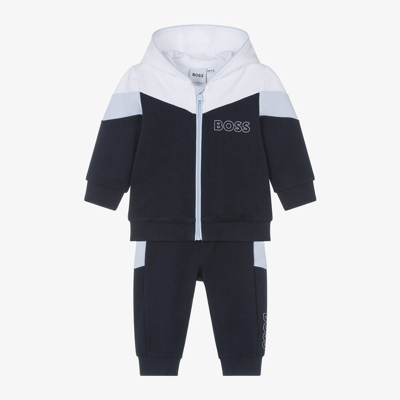 Hugo Boss Boss Baby Boys Blue Cotton Tracksuit