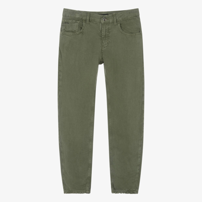 Emporio Armani Teen Boys Green Denim Straight Leg Jeans
