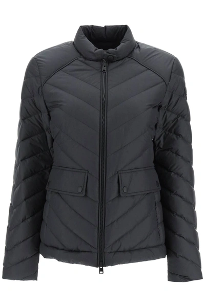 Woolrich Chevron Quilting Lightweight Down Jacket In Black