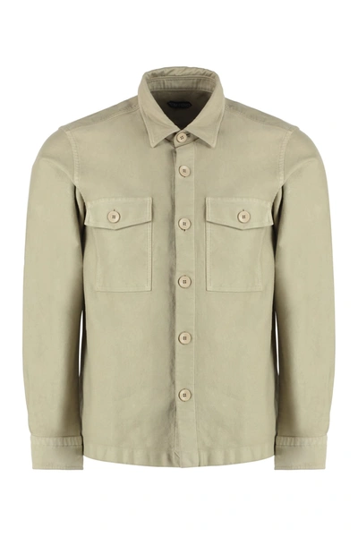 Tom Ford Cotton Overshirt In Beige