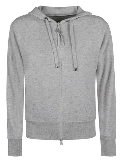 Brunello Cucinelli Zip Fitted Hoodie In Grey