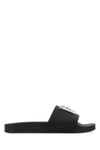DSQUARED2 DSQUARED2 BLACK LEATHER D2 STATEMENT SLIPPERS
