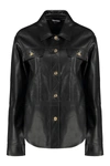 Tom Ford Leather Overshirt In Black
