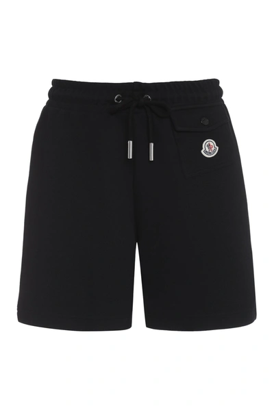 Moncler Cotton Shorts In Black