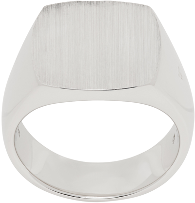 Tom Wood Silver Cushion Satin Ring In 925 Sterling Silver