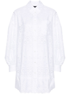 SIMONE ROCHA WHITE BRODERIE-ANGLAISE COTTON SHIRTDRESS