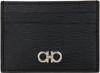 Ferragamo Gancini Textured Slide Cardholder In Nero Red