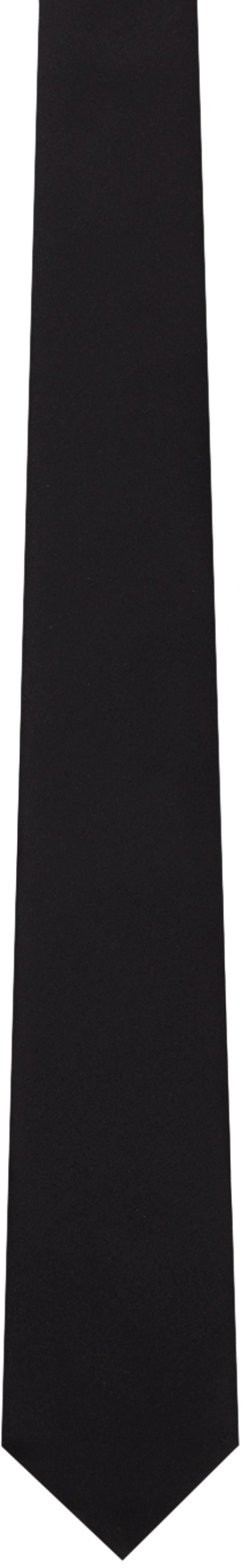 Ferragamo Black Silk Tie In New Black