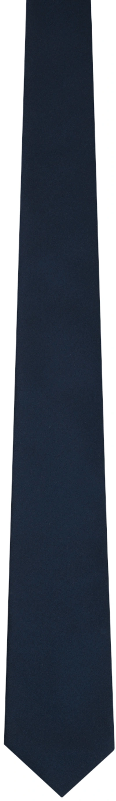 Ferragamo Navy Silk Tie In Blue Notte