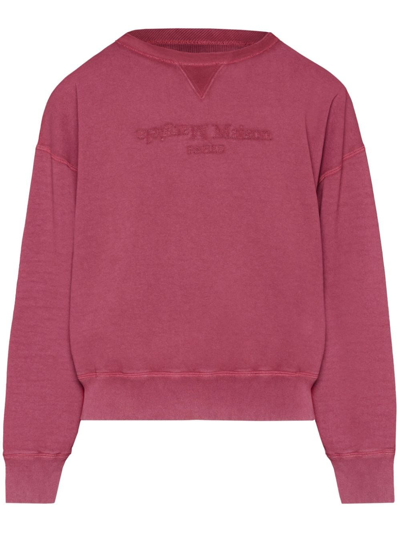 Maison Margiela Reverse Logo Sweatshirt In Red