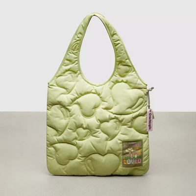 Coach Topia Loop Quilted Heart Flat Tote In Red