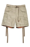 Sacai Cotton Twill Bermuda Shorts In Light Khaki