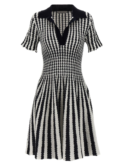 Antonino Valenti Striped Seersucker Mini Dress In Blue