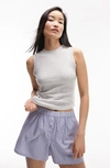 Topshop Loose Crewneck Tank In Grey