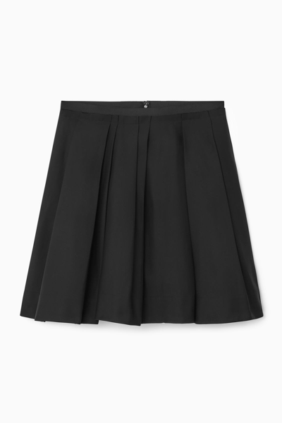 Cos Deconstructed Pleated Mini Skirt In Black