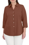 FOXCROFT MARY NON-IRON STRETCH COTTON BUTTON-UP SHIRT