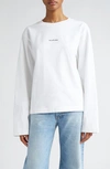 Acne Studios T-shirt Long Sleeve Logo Vit In Optic White