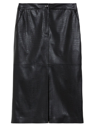 Weekend Max Mara Women's Ethel Croc-embossed Pencil Skirt In Black