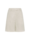 Brunello Cucinelli Women's Lessivé Linen Baggy Shorts In Natural