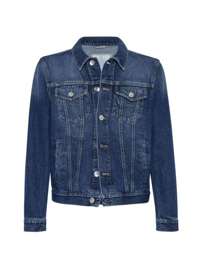 Brunello Cucinelli Button-up Denim Jacket In Medium Denim