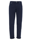 Brunello Cucinelli Men's Garment Dyed Comfort Denim Leisure Fit Five Pocket Jeans In Navy Blue