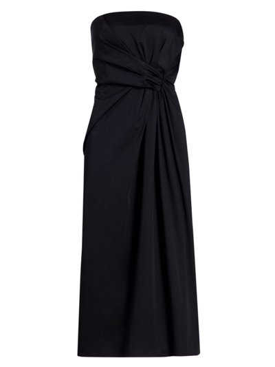 Marella Luchino Cowl-neck Crepe Midi Dress In Black
