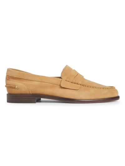 Rag & Bone Sid Suede Penny Loafers In Oak Brown Suede