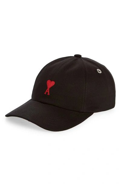 Ami Alexandre Mattiussi Ami Logo Embroidered Baseball Cap In Black