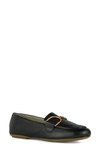 Geox Woman Loafers Black Size 8 Leather In Black