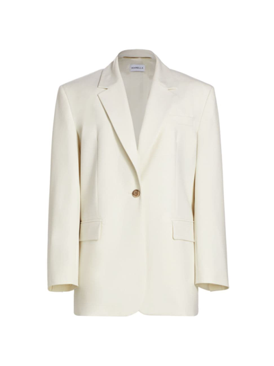 Marella Derby Single-button Straight Blazer In Cream