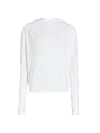 Fp Movement Women's Freestyle Slub-knit Hooded Top In White