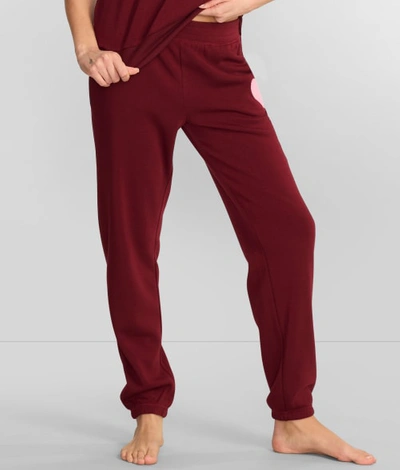 Pj Salvage Heart Knit Joggers In Burgundy