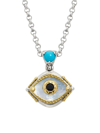Konstantino Women's Birthstone 18k Gold, Sterling Silver & Multi-stone December Evil Eye Pendant