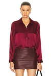 L Agence Tyler Long-sleeve Blouse In Dark Bordeaux