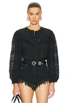 Isabel Marant Black Cotton Blend Blouse In Black