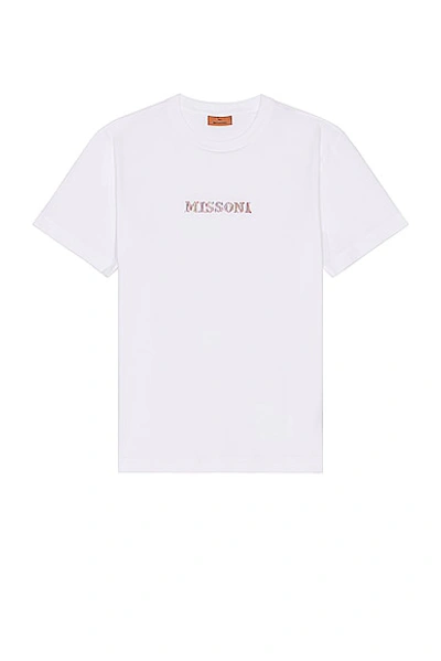 Missoni Short Sleeve T-shirt In Optic White