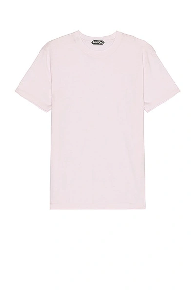 Tom Ford Lyocell Cotton Tee In Pale Lilac