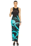 Louisa Ballou Sea Breeze Dress In Turquoise Flower