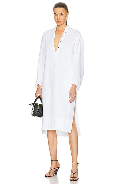 Khaite Brom Cotton Midi Dress In White