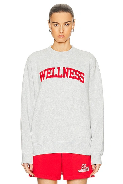 Sporty And Rich Wellness Ivy Boucle Crewneck Sweater In Heather Gray