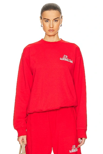 Sporty And Rich Prep Crewneck Sweater In Sports Red