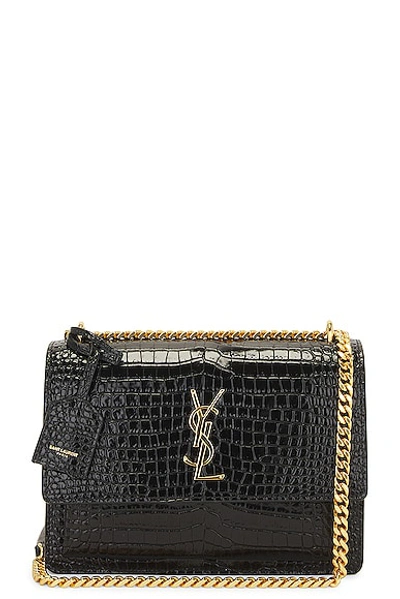 Saint Laurent Medium Sunset Chain Bag In Noir