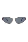 Balenciaga Grey Cat Eye Ladies Sunglasses Bb0335s 001 65 In Black