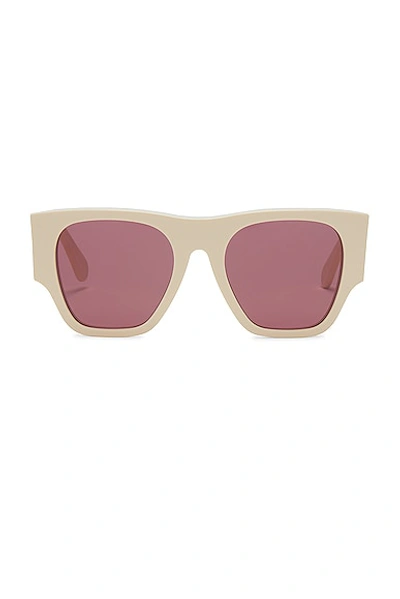 Chloé Square Sunglasses In Ivory & Red