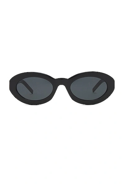 Saint Laurent Eyewear Oval Frame Sunglasses In Black
