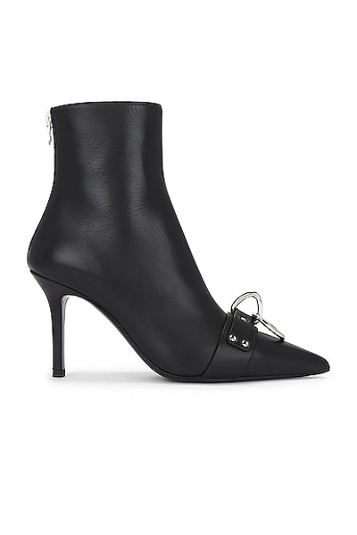 R13 Skinny Ankle Heeled Bootie In Black Leather