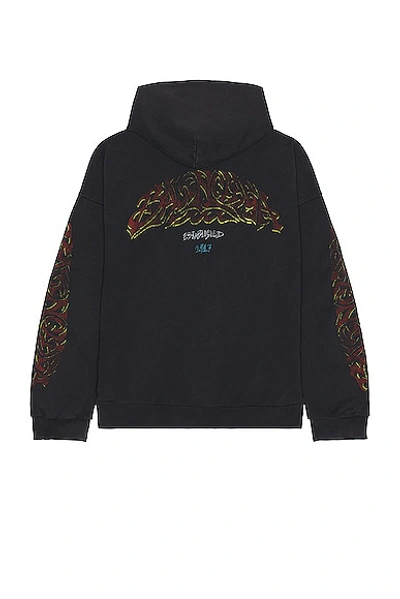 Balenciaga Medium Zip Up Hoodie In Faded Black & Red