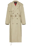 Balenciaga Man Sand Cotton Coat In Military Beige