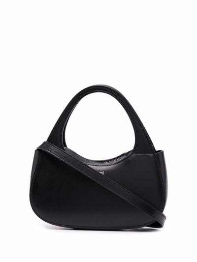 Coperni Micro Baguette Swipe Leather Handbag In Black